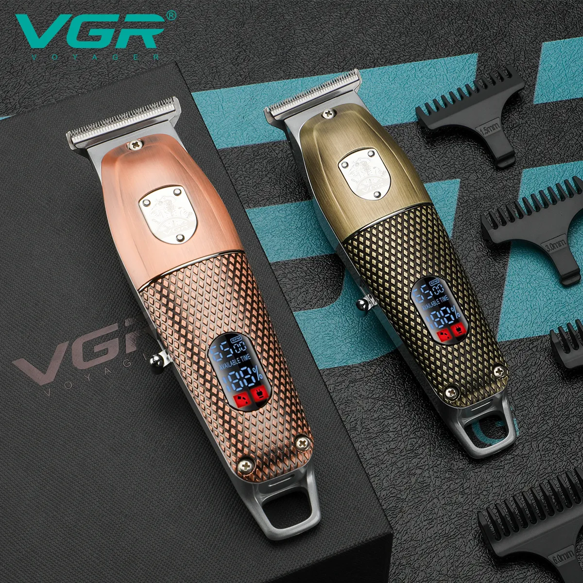VGR V-976 Tondeuse à cheveux professionnelle rechargeable sans fil 6500 tr/min 150 minutes d'autonomie - OR – Image 2