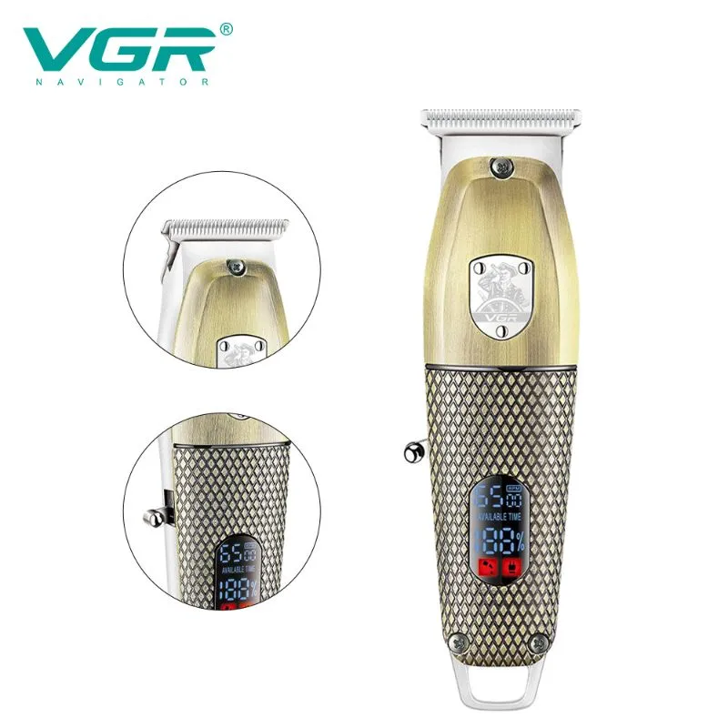 VGR V-976 Tondeuse à cheveux professionnelle rechargeable sans fil 6500 tr/min 150 minutes d'autonomie - OR – Image 3