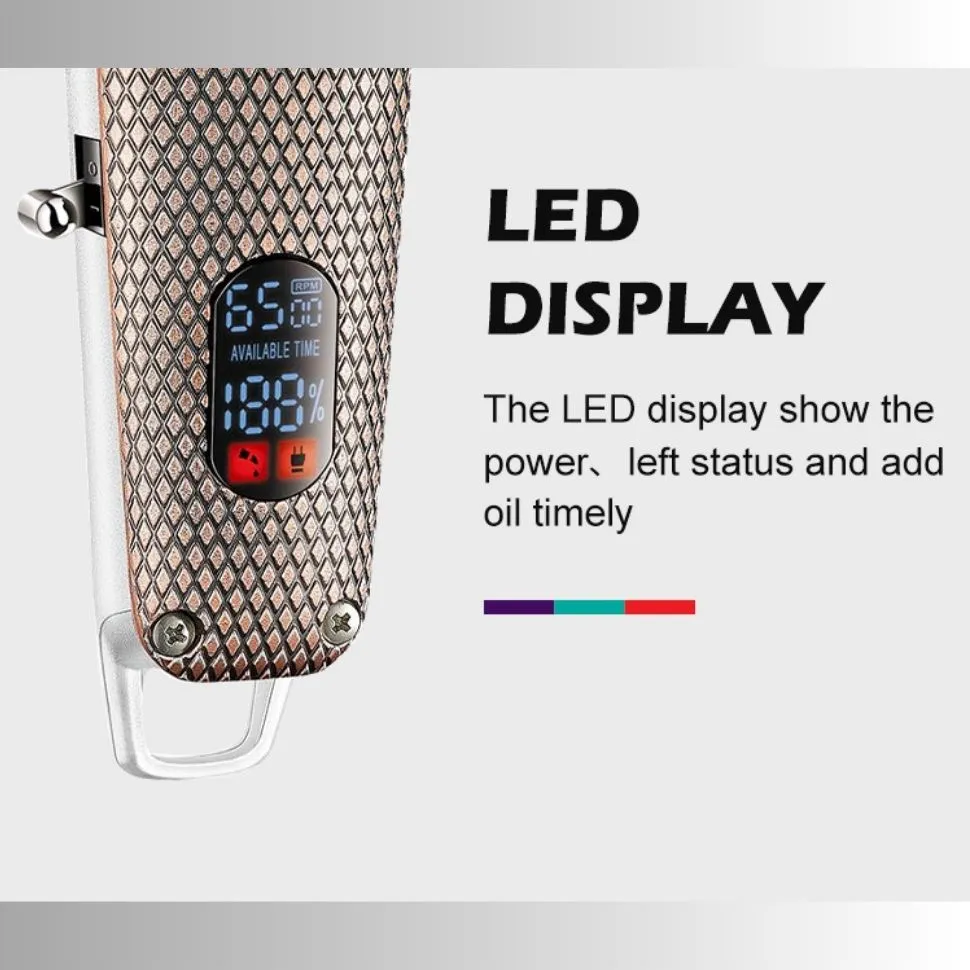 VGR V-976 Tondeuse à cheveux professionnelle rechargeable sans fil 6500 tr/min 150 minutes d'autonomie - OR – Image 6