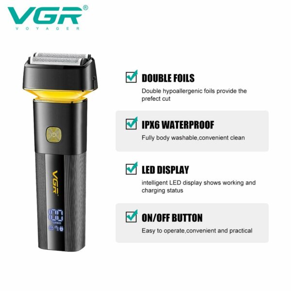 Rasoir électrique sans fil rechargeable VGR V-355 – Image 2