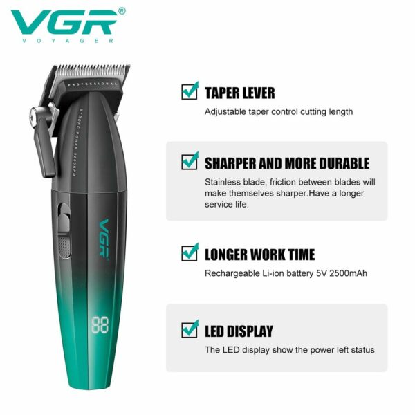 Tondeuse à cheveux professionnelle VGR V-003 Ultra Premium 9000 tr/min – Image 2