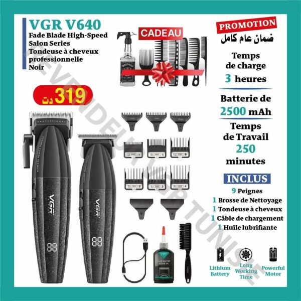 VGR 640 Tondeuse à cheveux Professionnelle Pour Hommes, Ensemble Tondeuse