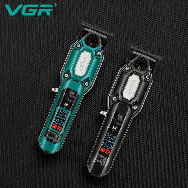 Tondeuse à cheveux professionnelle VGR V-600 avec levier conique et écran LED – Image 3