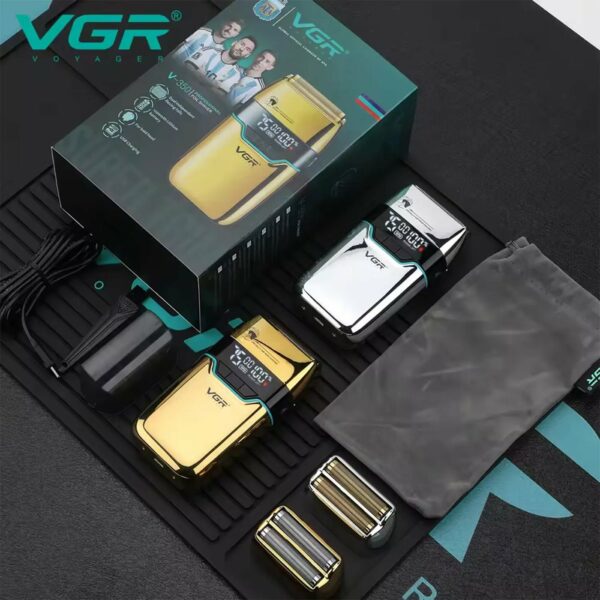 Rasoir professionnel à grille VGR V-350 avec une précision ultime pour le rasage des têtes chauves et de la barbe pour hommes – Image 3