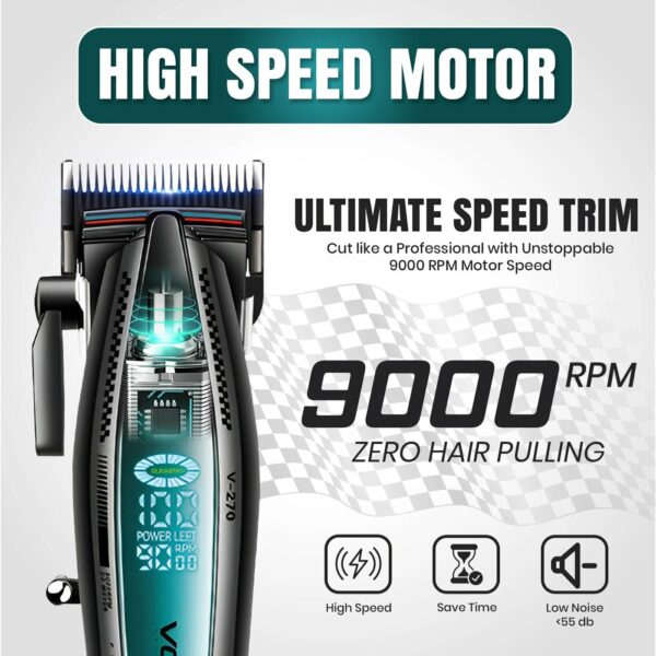Tondeuse à cheveux professionnelle sans fil VGR V-270 pour hommes, boîtier métallique – Image 3