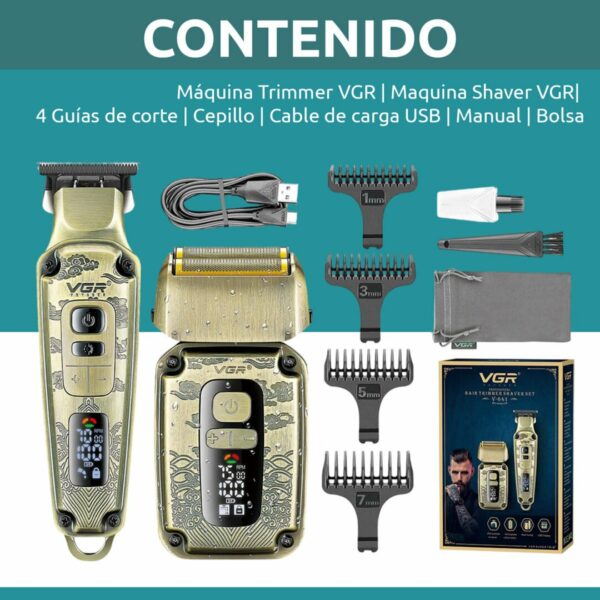 VGR V-641 Pack 2 en 1 tondeuse à cheveux professionnelle rasoir électrique – Image 5