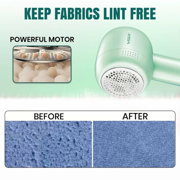 VGR V-813 Brosse anti-peluches rechargeable professionnelle - VERT D'EAU – Image 3