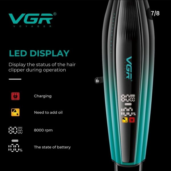 Tondeuse à cheveux V-974 VGR avec écran LCD -Dore – Image 3
