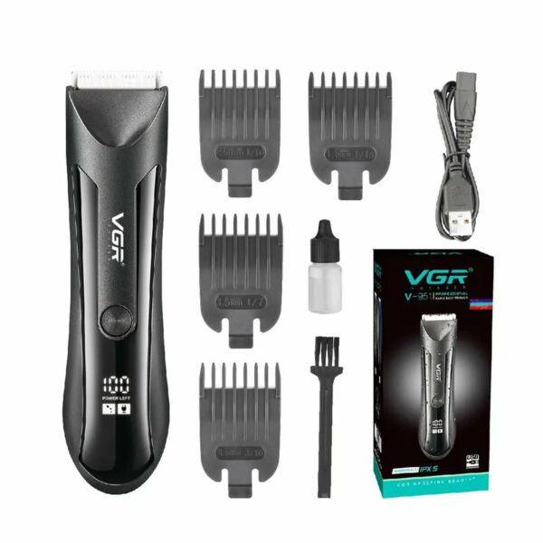 Tondeuse pour Corps et zone intime étanche VGR V-951 pour homme, noire