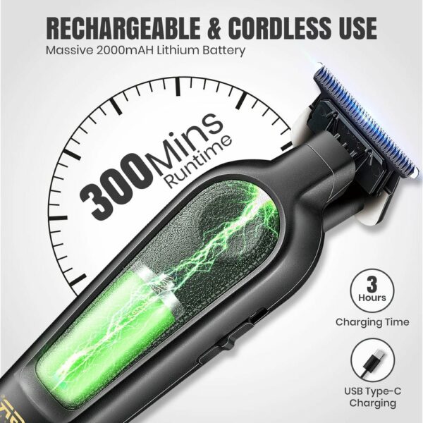 Tondeuse à cheveux professionnelle VGR V-995 pour hommes (noire) – Image 4