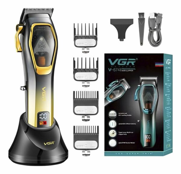 Tondeuse à cheveux professionnelle Vgr V-674 Vector Motor 9000 tr/min DORÉ