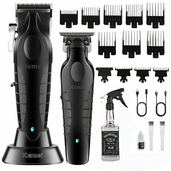 Couple KEMEI POUR Ensemble professionnel Kemei : tondeuse à cheveux KM 2296 et favoris KM 2299 + CADEAU