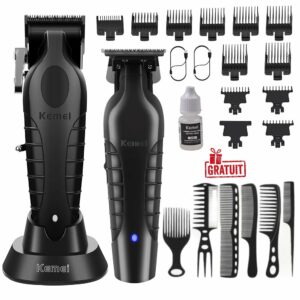 Couple KEMEI POUR Ensemble professionnel Kemei : tondeuse à cheveux KM 2296 et favoris KM 2299 + CADEAU