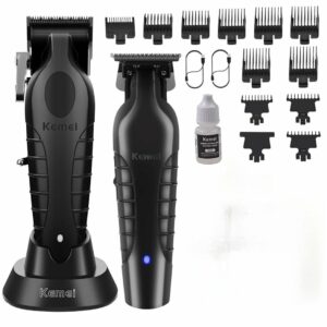 Couple KEMEI POUR Ensemble professionnel Kemei : tondeuse à cheveux KM 2296 et favoris KM 2299