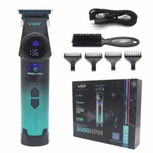 Tondeuse à cheveux VGR V-946 en métal DLC, 8 000 tr/min, verte