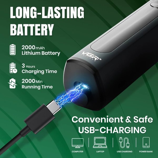 Rasoir Électrique Professionnel Rechargeable pour Hommes VGR V-310 – Image 2