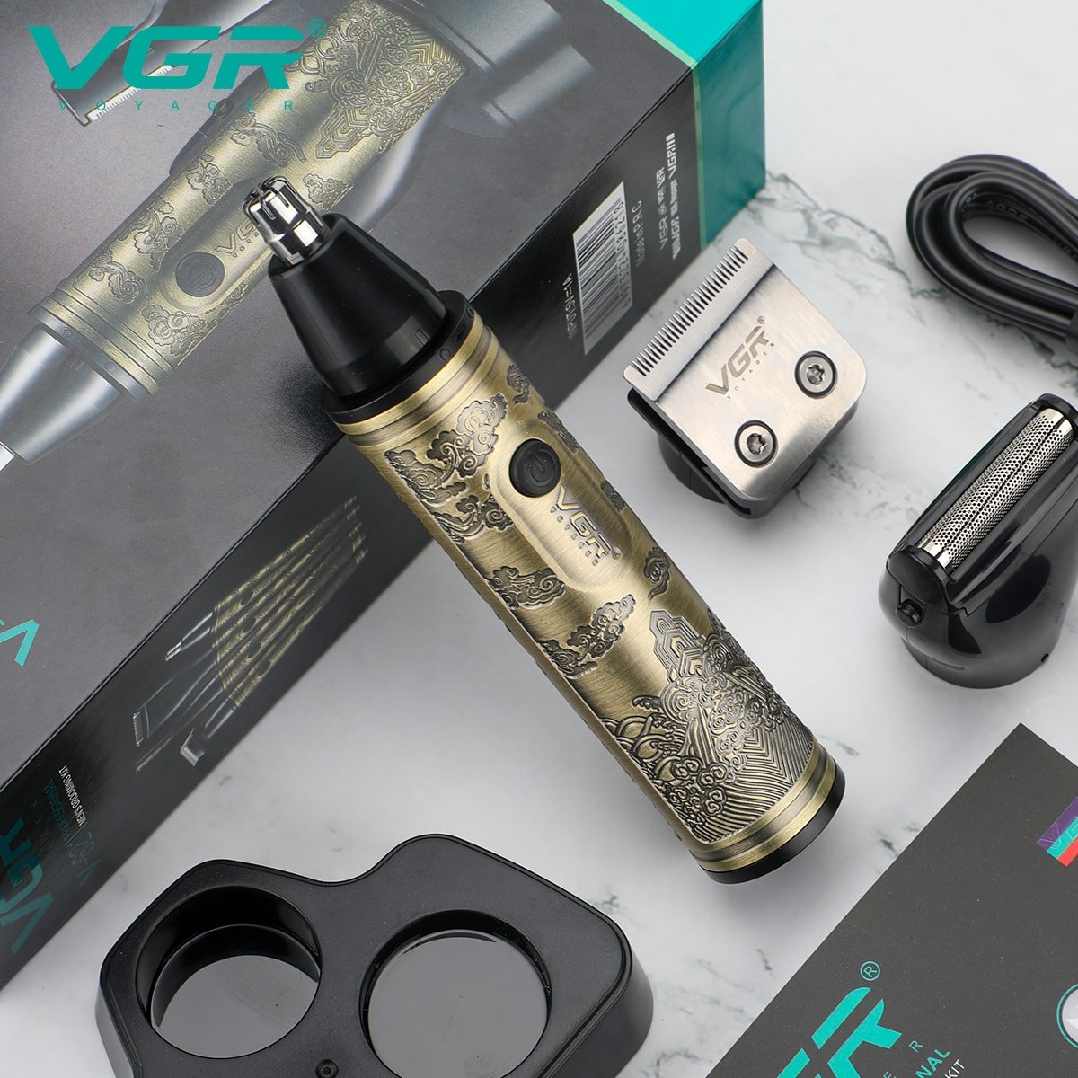 VGR V-621 Professional 4 in 1 Grooming Kit, (Gold) – Image 2