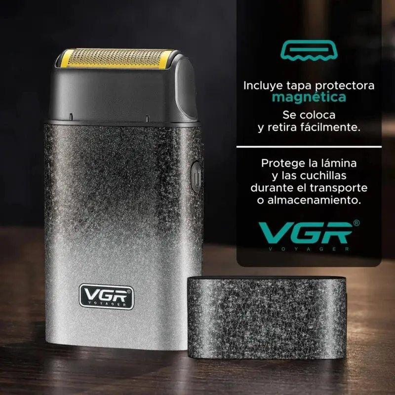 VGR V-326 – Rasoir électrique à grille pour raser les barbes courtes et lisser la peau, avec la possibilité de réaliser des dégradés dans les cheveux. – Image 12