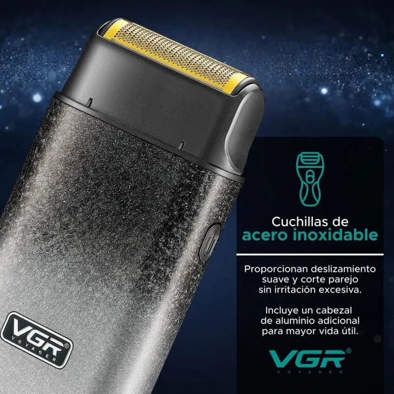 VGR V-326 – Rasoir électrique à grille pour raser les barbes courtes et lisser la peau, avec la possibilité de réaliser des dégradés dans les cheveux. – Image 5
