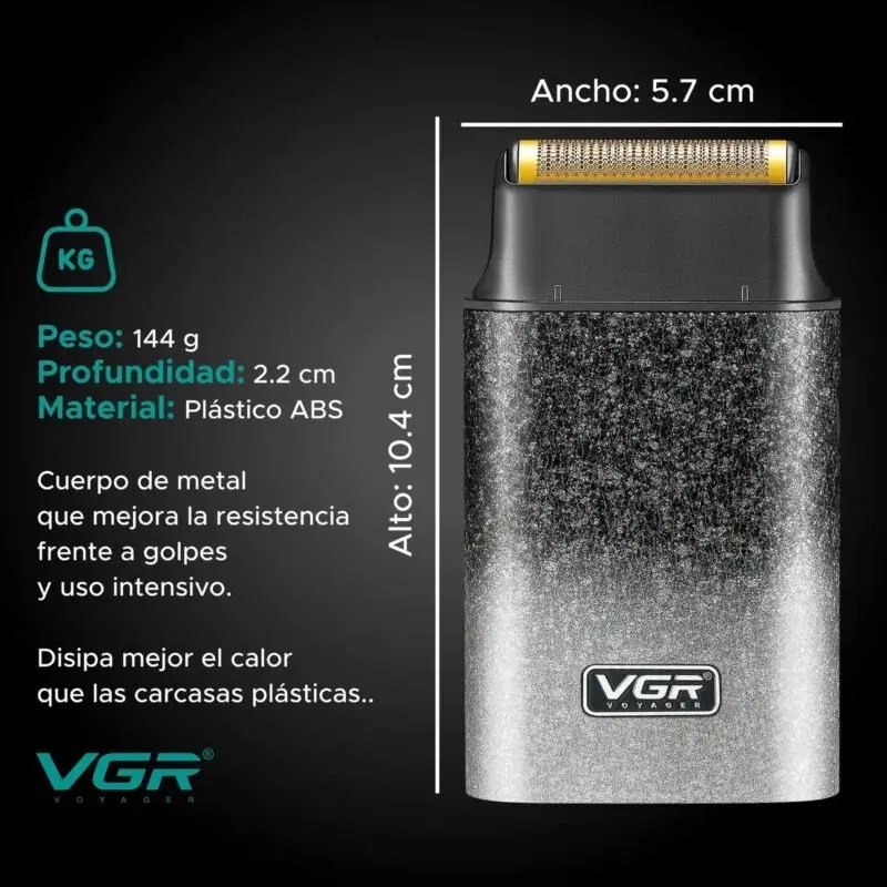 VGR V-326 – Rasoir électrique à grille pour raser les barbes courtes et lisser la peau, avec la possibilité de réaliser des dégradés dans les cheveux. – Image 8