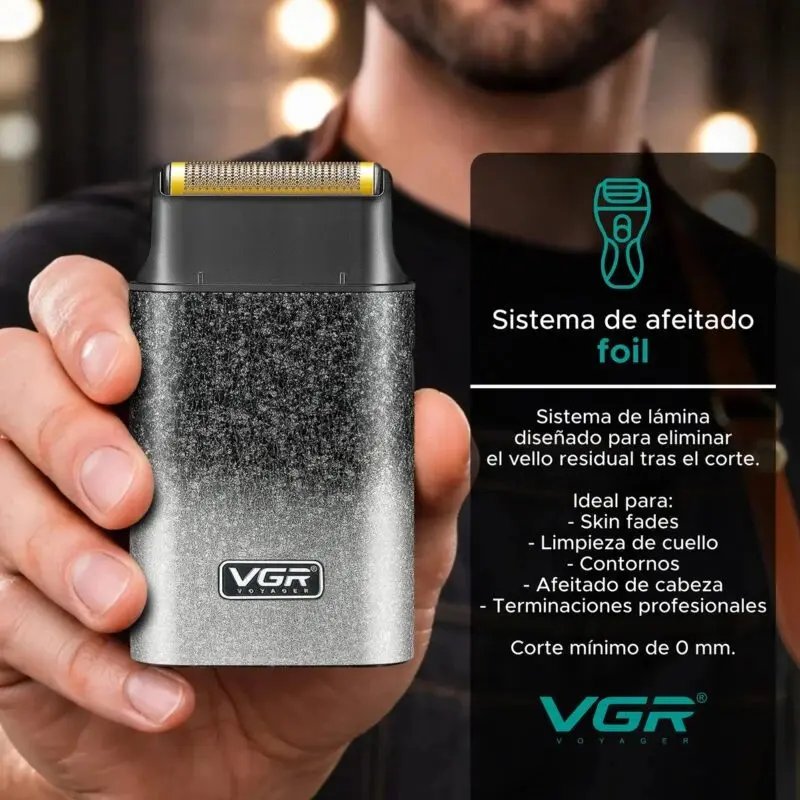 VGR V-326 – Rasoir électrique à grille pour raser les barbes courtes et lisser la peau, avec la possibilité de réaliser des dégradés dans les cheveux. – Image 3