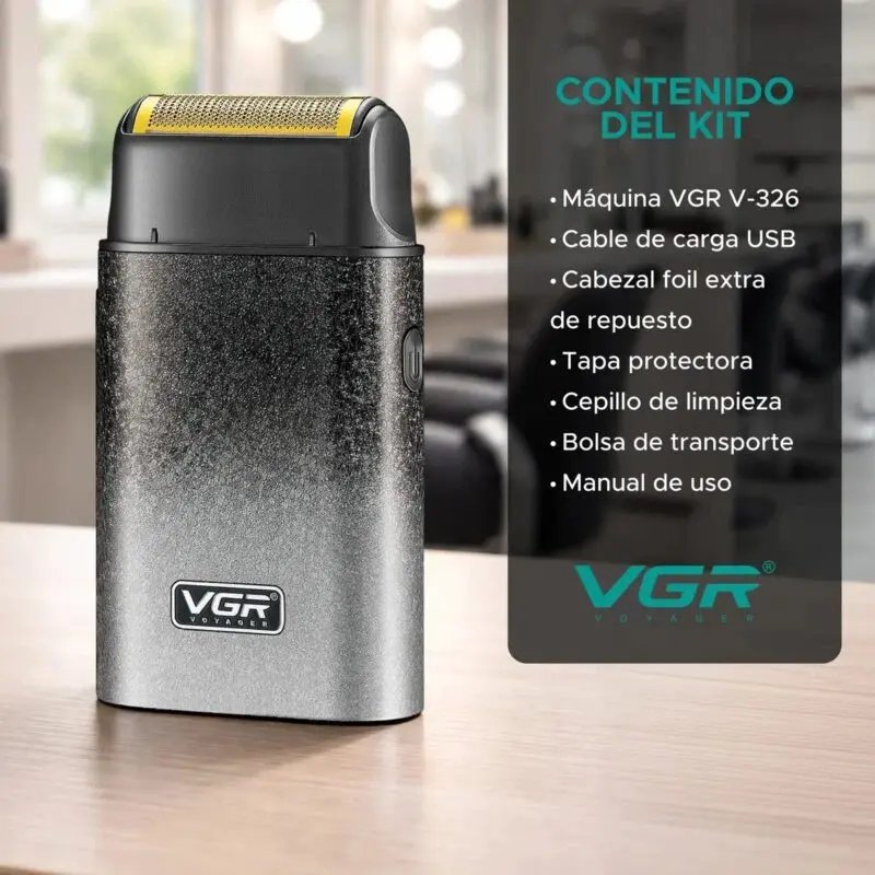 VGR V-326 – Rasoir électrique à grille pour raser les barbes courtes et lisser la peau, avec la possibilité de réaliser des dégradés dans les cheveux. – Image 7